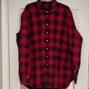 Ralph Lauren Red and Black Checkered Men's Shirt